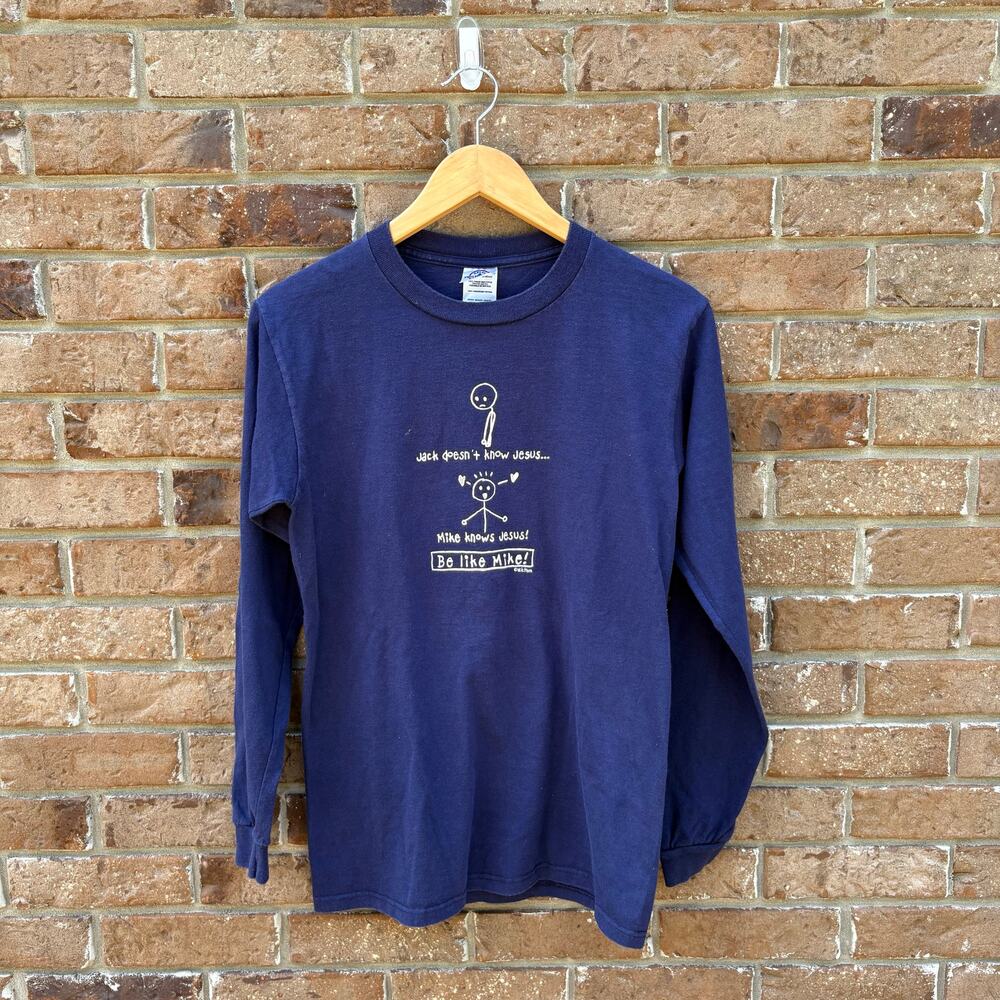 Vintage Be‎ Like Mike Jesus Tee Long sleeve Size Small